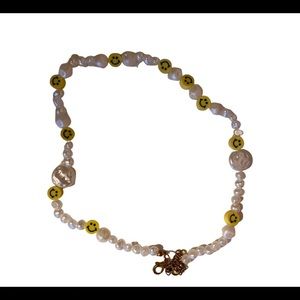 Pearl and happy faces necklace
